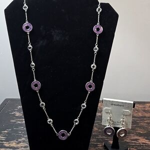 Dressbarn Silver and Purple Jewelry Set‎